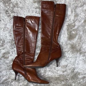 brown leather boots